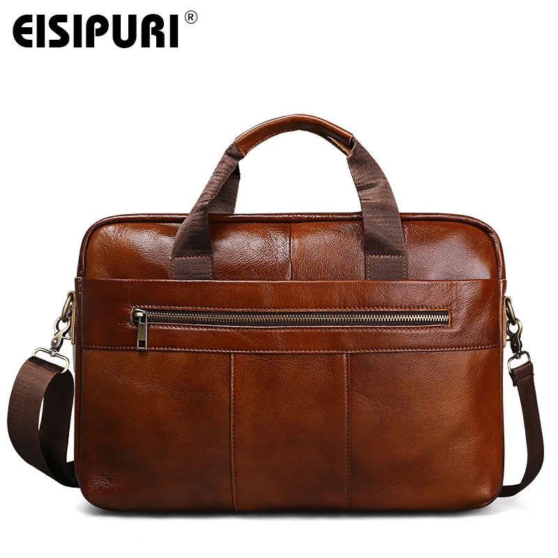 

Oil wax Genuine Leather Men Business Briefcase Handbags Crossbody Bags Men's Travel Laptop Shoulder Bag Messenger Tote Bags