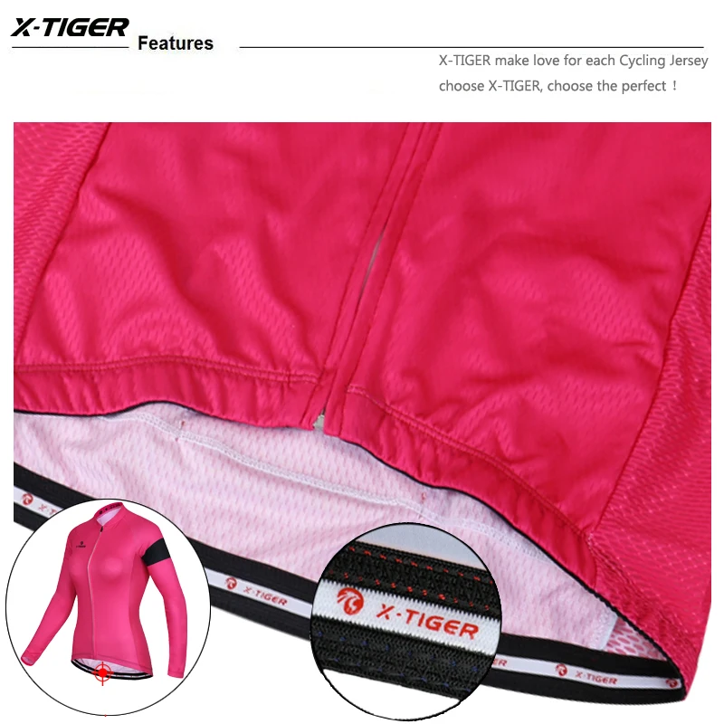 Женская зимняя простая классическая профессиональная женская одежда для велоспорта X-Tiger, сохраняющая тепло, одежда для велоспорта, Джерси из теплого флиса, одежда для велоспорта