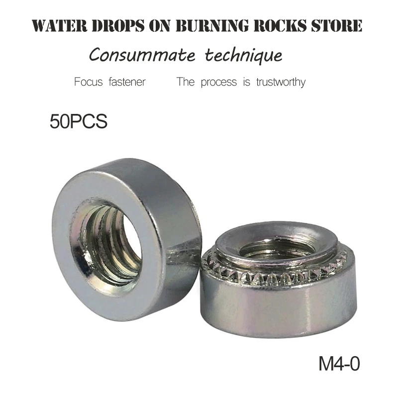 Free shipping High Quality M4 0 press nut clinching Nut steel zinc