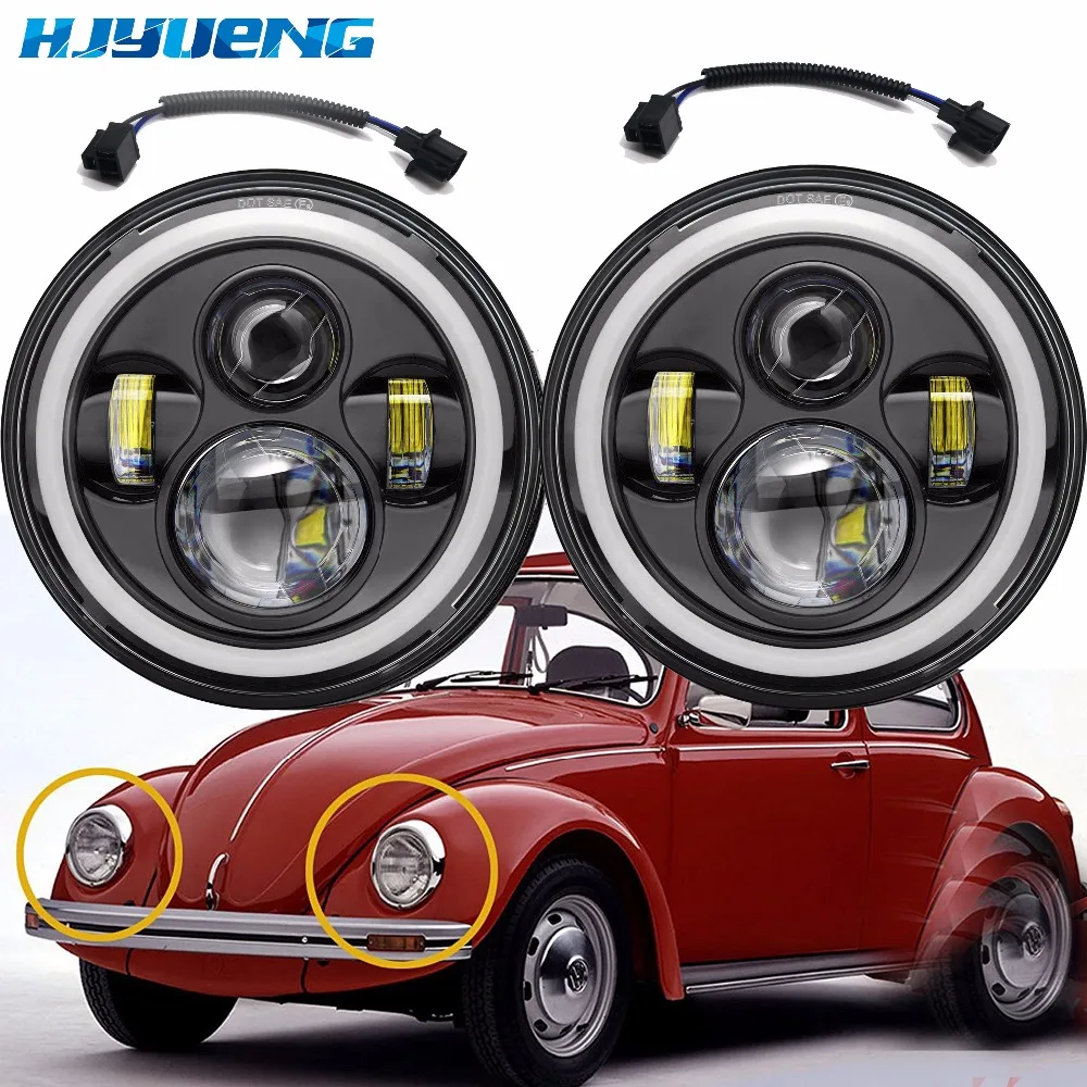 2 шт. для Лада Нива 4x4 фары замена 7 &quotсветодиодный H4 plug &amp play Белый halo лампа с