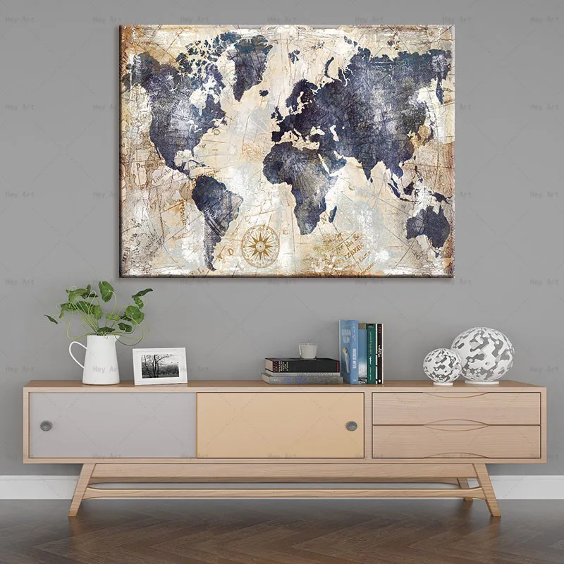 Abstract Painting Posters and Prints City Map Poster Pictures for Living Room Wall Art Canvas