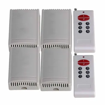 

433MHz 2CH Remote Switch 2 Transmitter 8key 4Receiver 220V Self-lock