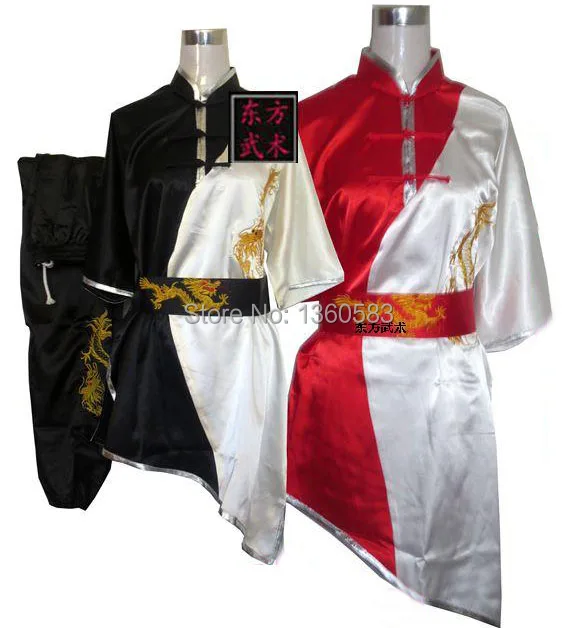 

New 2colors Chinese martial arts performance clothing South Korea kung fu uniforms dragon Embroidery changquan clothes