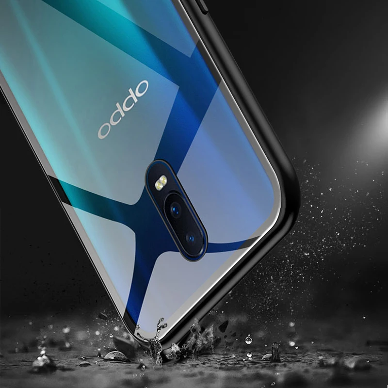 Для OPPO Realme X2 Pro XT 5 3 X Lite Q чехол 360 двойной металлический магнитный стеклянный чехол для OPPO A9 F9 R15 A7X A5S A3S чехол s