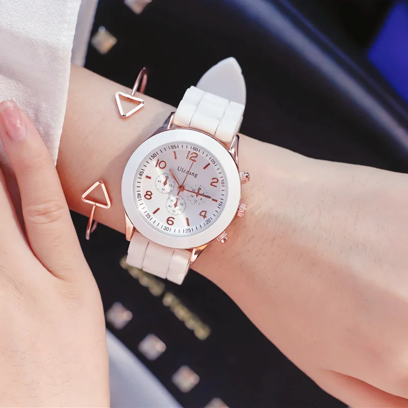 

Jelly color fashion comfortable silicone watches women Ulzzang luxury brand quartz sport watch simple female wristwatches gift