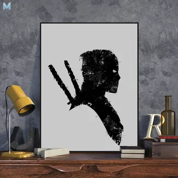 

Original Watercolor Black White Superhero Deadpool Movie Canvas Big A4 Art Print Poster Wall Picture Home Deco Painting Custom