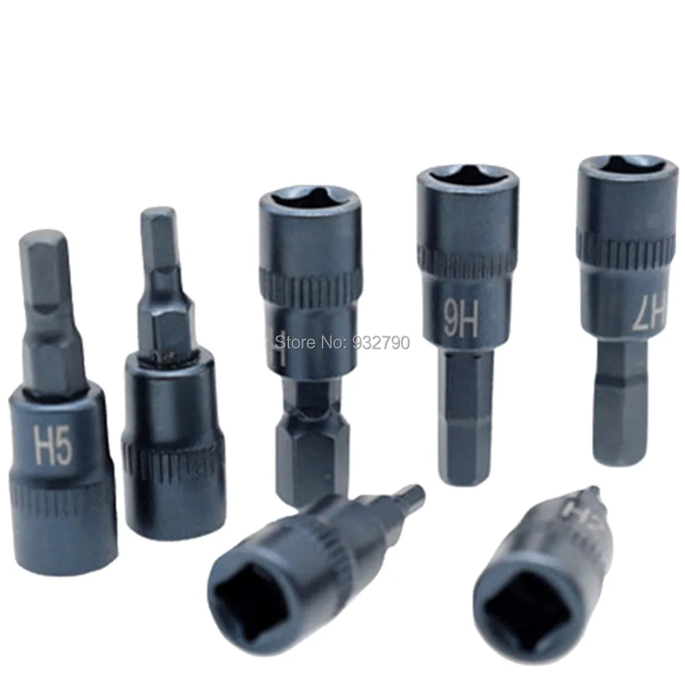 

7pcs 1/4" Drive Hex Key Bit Ratchet Socket H2 H3 H4 H5 H6 H7 H8 Screwdriver Bit Socket Garage Tool Screw Driver Hex Key Sockets