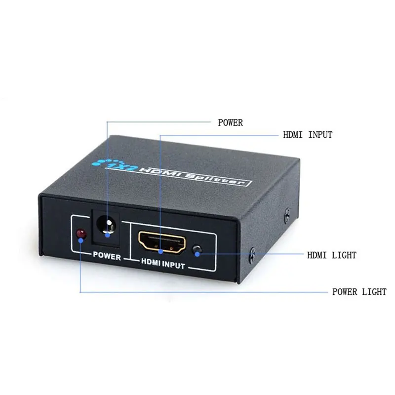 1080 P HDMI Splitter 1x2 Full HD 3D видео 1IN2 из Усилители домашние двойной Дисплей для HDTV DVD PS3 Xbox HDCP 4 К видео с Мощность plug