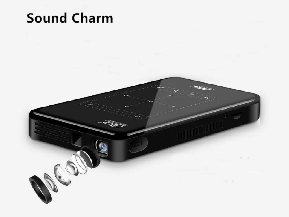 Звук Шарм мини проектор для Android S7 встроенный wifi Bluetooth 4000 мАч батарея HDMI вход