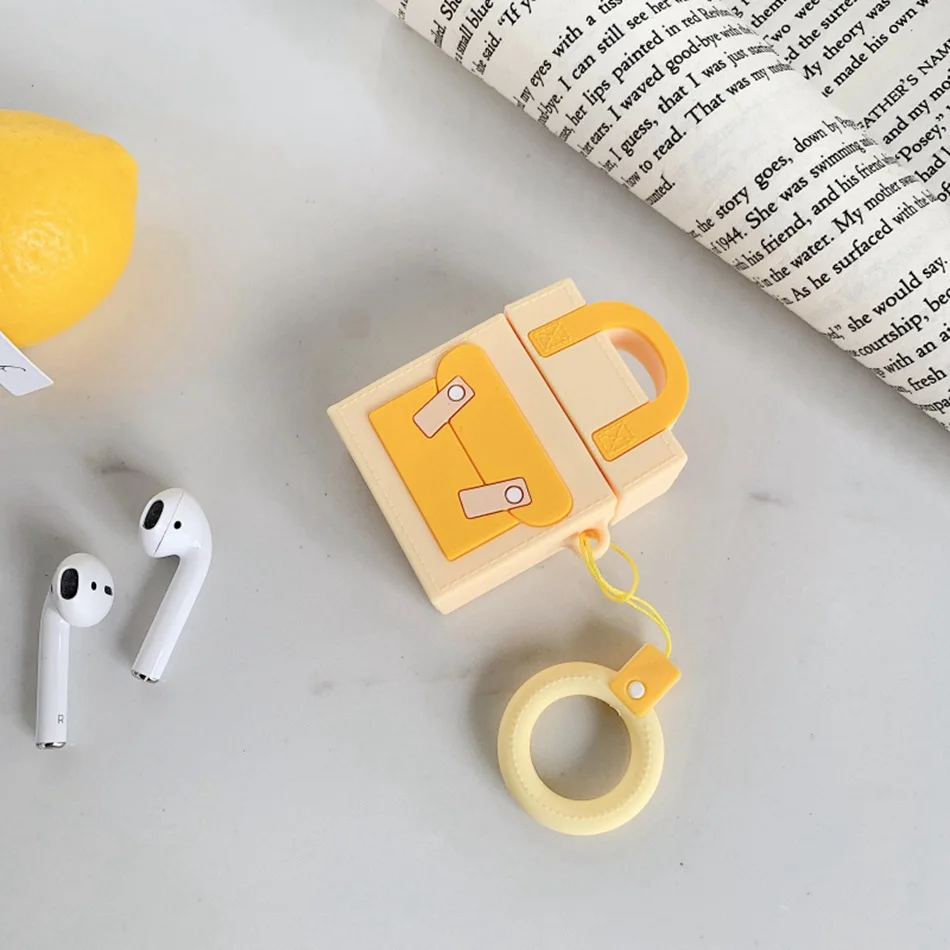 Чехол для наушников s для AirPods чехол 3D милый кот поросенок мультфильм для Apple Air Pods Защитная крышка для Earpods чехол для наушников кольцевой ремешок - Цвет: E