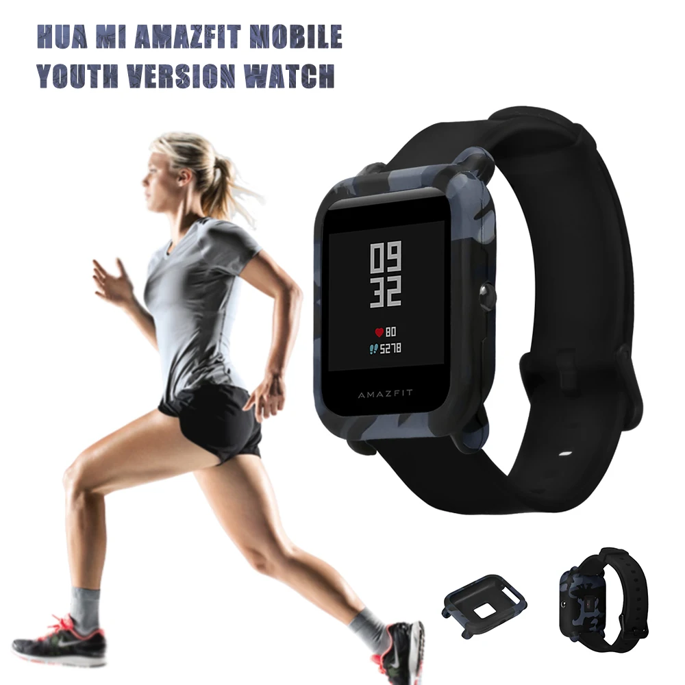 Модный Мягкий ТПУ силиконовый камуфляжный чехол для Xiaomi Huami Amazfit Bip Youth Smart Watch тонкая рамка силиконовый чехол