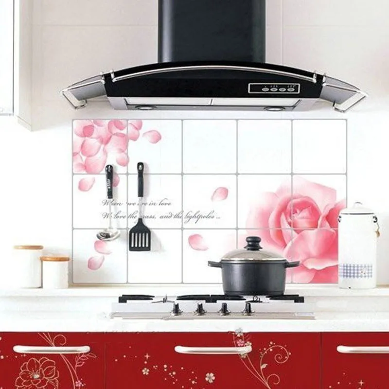 

New Qualified Wall Sticker Removable DIY Kitchen Decor House Decals Aluminum Foil HOT Wall Sticker Levert Dropship dig655