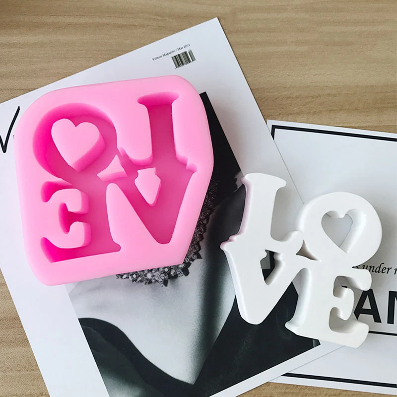 Amor Forma De Letra Moldes De Silicona Para Pasteles Y Fondant Bricolaje Aroma Yeso Molde De Silicona Para El Dia De San Valentin Moldes Para Pasteles Aliexpress