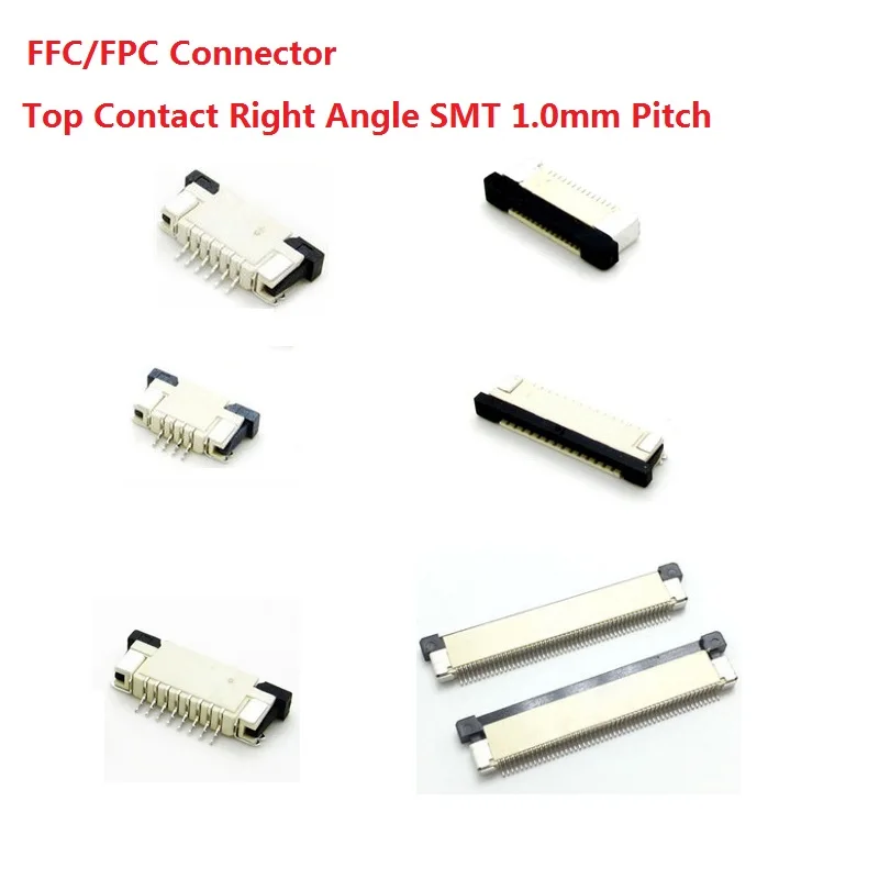 

100pcs FFC / FPC connector 1.0 mm 4 Pin 5 6 7 8 10 12 14 16 18 20 22 24 26 18 30 P Top Contact Right angle SMD / SMT ZIF