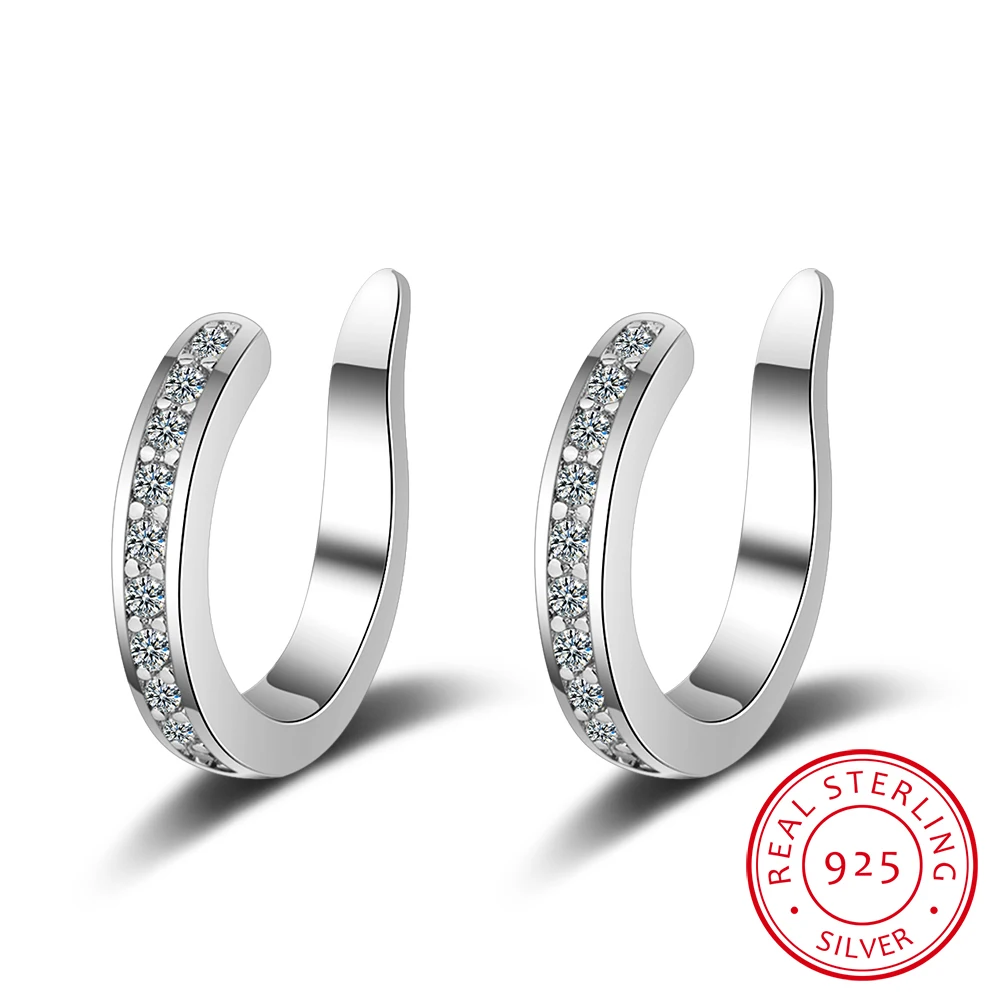 Ear Cuff Micro Pave Cz Circle 925 Sterling Silver Mix Rainbow Earrings No Pierced Stack Small Sized Little Girl Earring | Украшения и