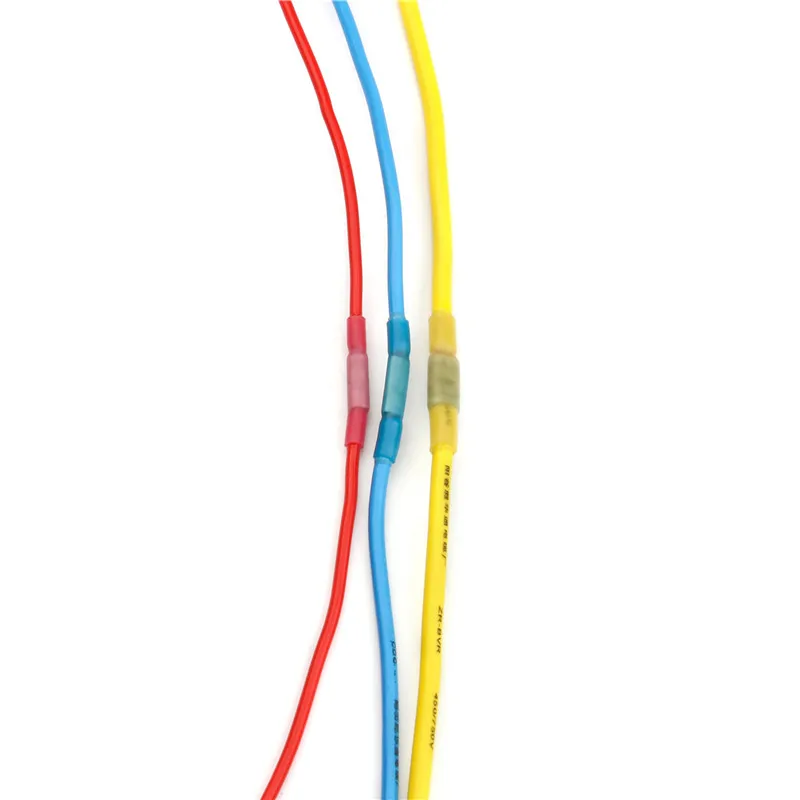 100 шт./компл. 1,5-4.0mm2 синий термоусадочной обжимные сращивания провода электрические клеммы изолированные с двойной стенкой стыковые соединители СРГ 22-10