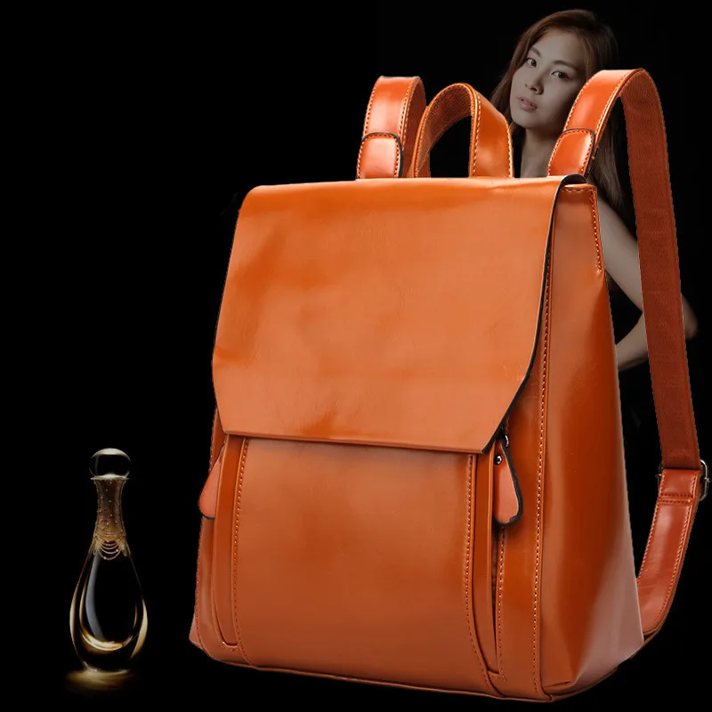 

Genuine leather Cowhide Backpack brand 2018 women Travel shoulder bag School Bags For Teenagers Girls High-end mochila