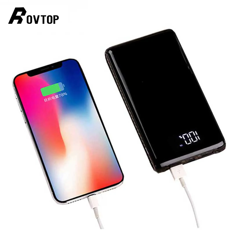 

Rovtop 5V 6 X18650 Power Bank Battery Box Type C Micro USB Mobile Phone Charger DIY Shell Case For iphone 6 6S Plus S6 Xiaomi