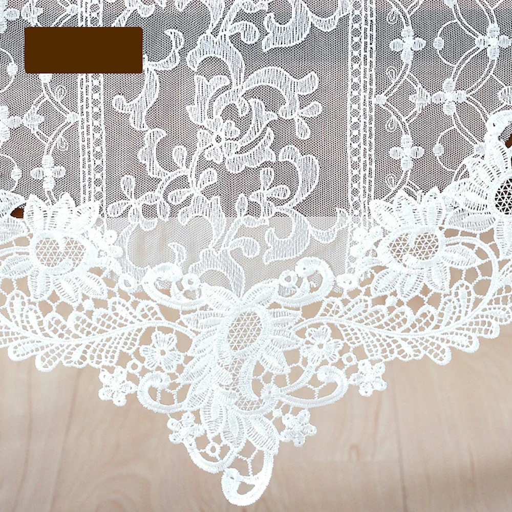 Embroidered Lace Table Runner TV Bench Stand End Table Cover Decoration 40cm x 70 90 120 150 180 210 250 280cm White