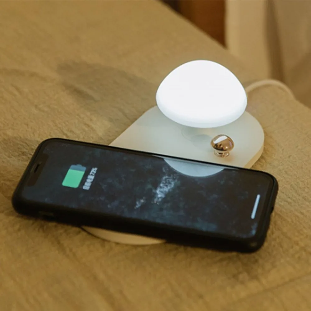 3 жизни гриб лампа Беспроводное зарядное устройство для iPhone/8 P