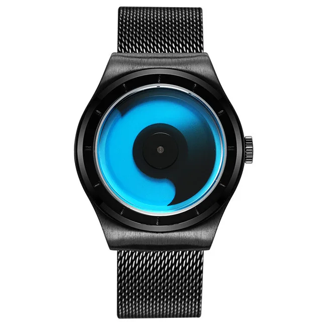 

New mesh belt vortex element dial personality fashion waterproof quartz watch