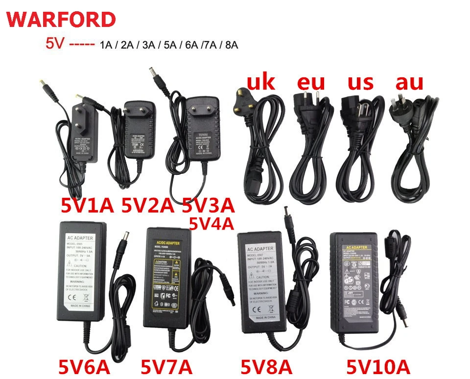 Светодиодный Питание адаптер DC5V/DC12V/DC24V 1A 2A 3A 5A 7A 8A 10A для светодиодный полосы лампы