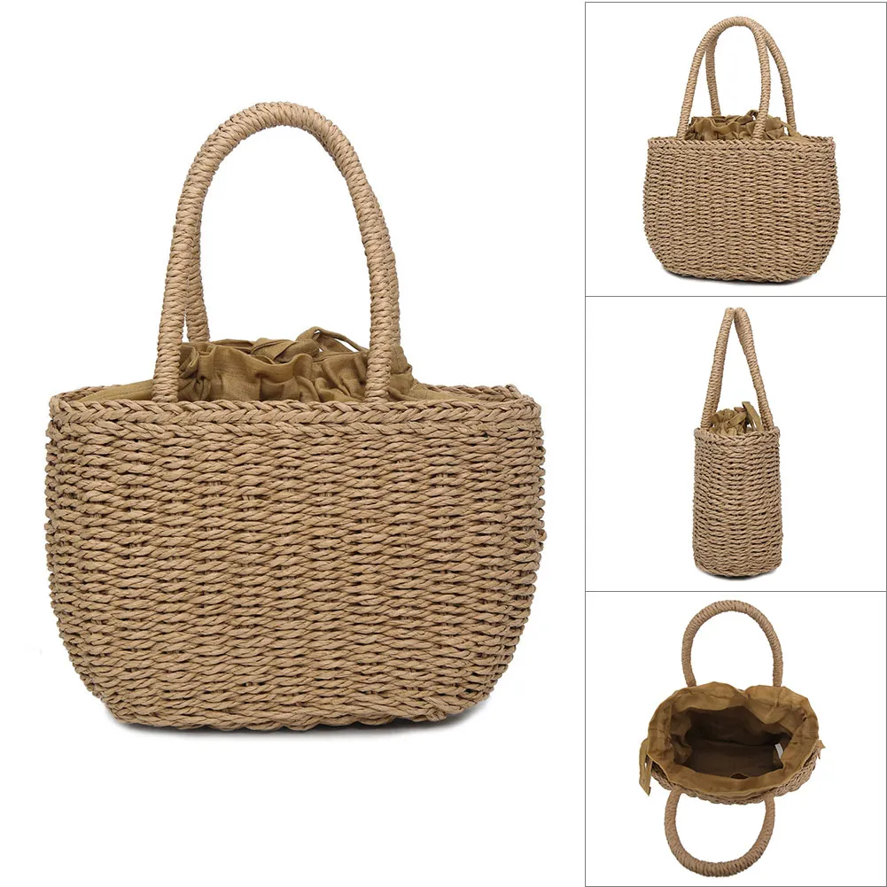 

2019 New Women Handbag Straw Woven Tote Large Capacity Summer Beach Shoulder Bag for Party Shopping BS88
