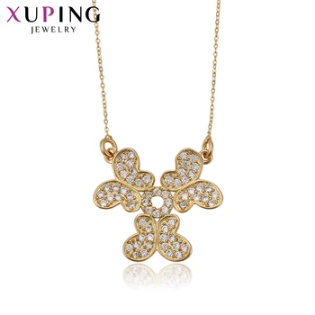 

Xuping Fashion Butterfly Shaped Necklace Gold Color Plated Long Necklace for Women Chain Jewelry Thanksgiving Gifts 41570