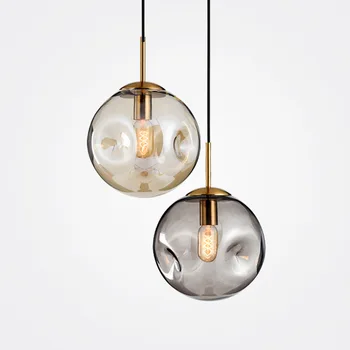 

Nordic Simple Glass Ball Led Pendant Light Creative Living Room Bar Restaurant Bedroom Dining Room Hanging Lamp E27 Lighting