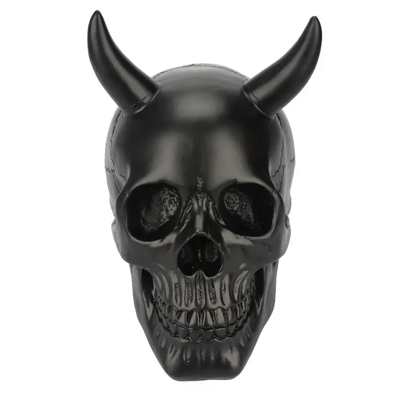

Skull Decoration Solid Color Resin Skeleton Head Display Decor Bull Horn Skull for Day of Dead Occasion Collection Prank