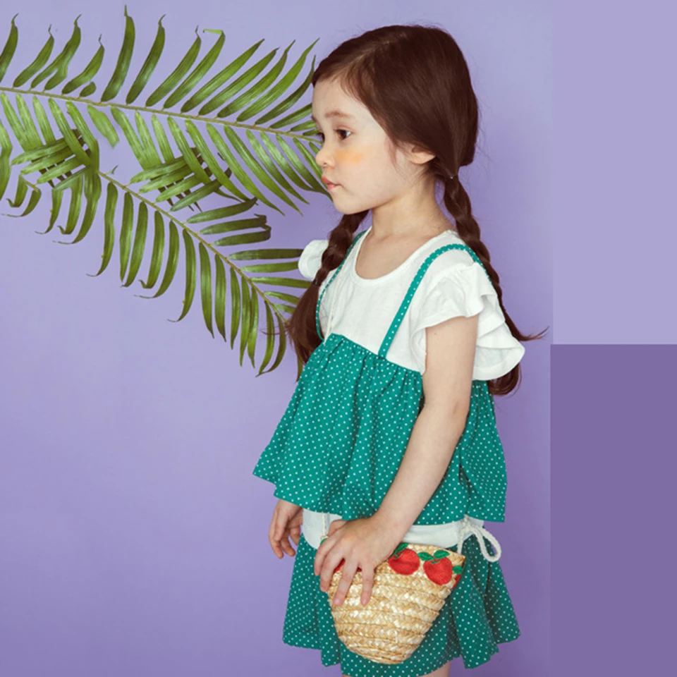 Oswego мини фрукты вышитые детские соломенные сумки летние пляжные модные тканевые повседневные женские сумки через плечо для детей