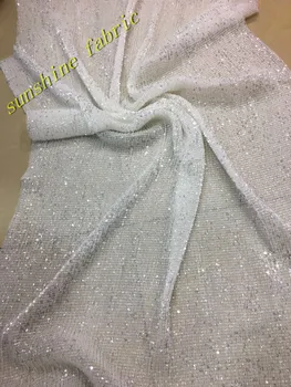 

Hot selling french net lace fabric with sequins Y948 high quality african sequins lace fabric for party