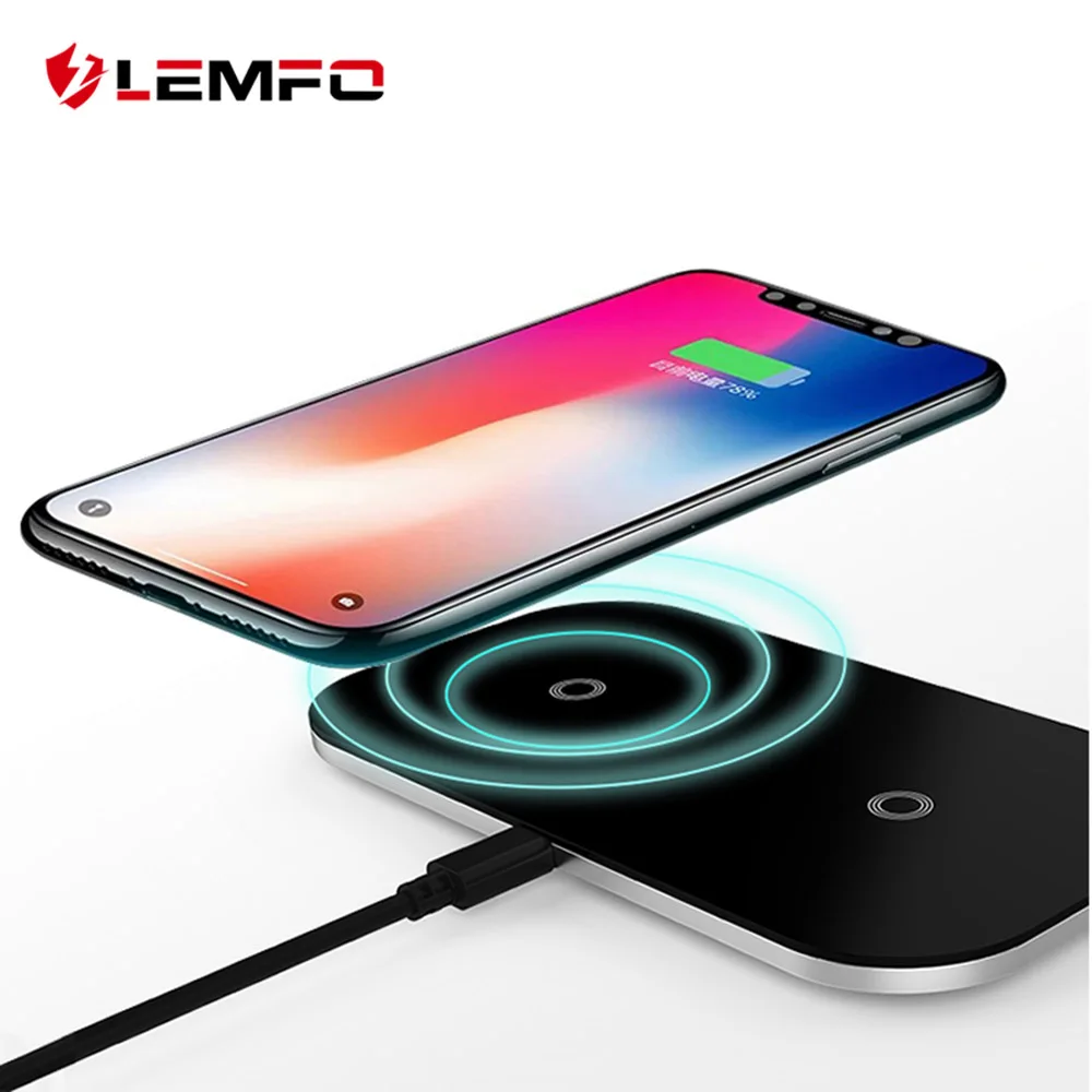 

LEMFO NT8 QI Dual Wireless Charger 5W & 10W Fast Charging Pad For iPhone X 8 XR XS Max For Samsung S7 S8 S9 Plus Note 8 9
