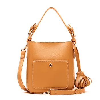 

LILEN Bag Women 2019 New Design Wild Shoulder Messenger Bags Tassel Decoration Portable Bucket Bag PU Handbag