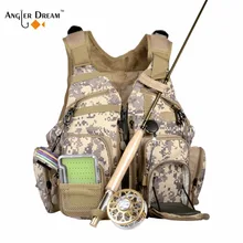 Angler Dream Fly Fishing Vest Adjustable Quick Dry Safty Mesh Multi Pockets Fly Fishing Backpack Sports Outdoor Vest