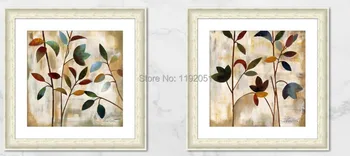 

frameless painting mural prints flowers and trees 2 panels brown pastoral style modern decoration style free shipping