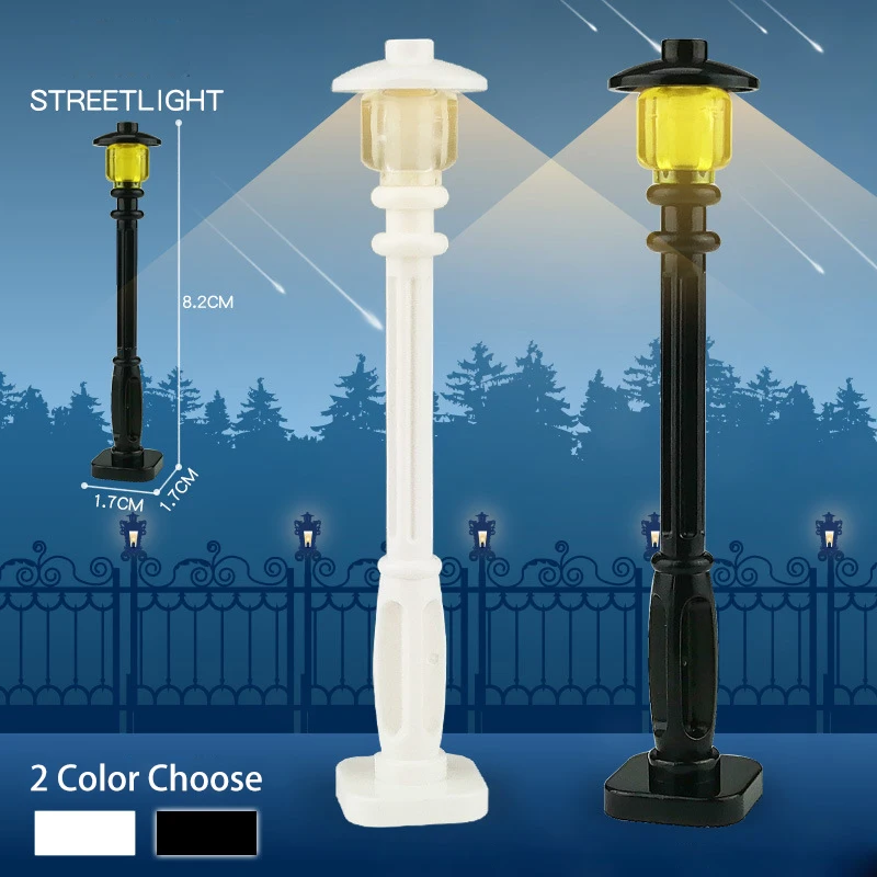

20pcs/lot City Street Lamp Buildings Blocks Park Road Light Parts Accessories Mini City Parts Figure Bricks Model Toys for Child