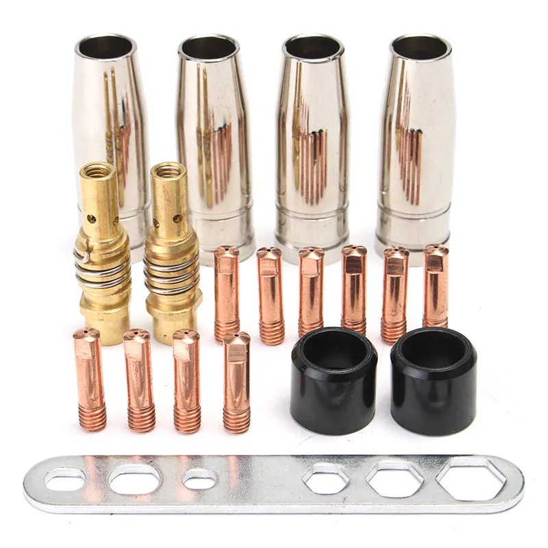 

19pcs Welding Torch Nozzle Part Kit Conical Nozzle Sleeve Rod Tool Set For Binzel 15AK Welder Accessories