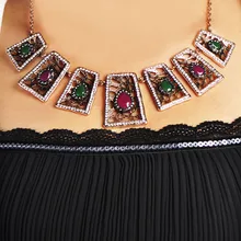 Blucome Vintage turco cuadrado largo colgante joyería resina mujeres niñas Collar para suéteres vestidos de fiesta accesorios Bijoux