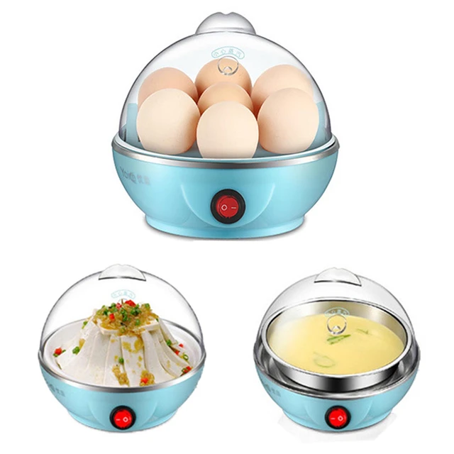 Alloet Mini Egg Poacher 2-Layer Electric Egg Steamer Auto Power Off Kitchen Tool (Blue), Size: 1 Pack