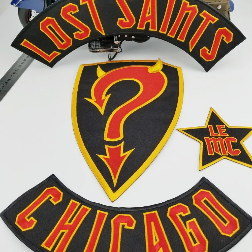 LOST SAINTS CHICAGO MOTORCYCLE COOL LARGE BACK PATCH CLUB VESTOUTLAW BIKER MC PATCH (5)