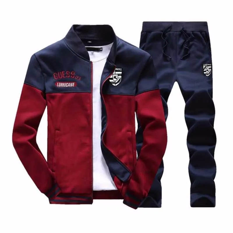 

Riinr 2019 Fashion New Arrival Sporting Suit Men Spring And Autumn Casual Sweatshirt+Sweatpants Two Pieces Sets Tracksuit Men 5.