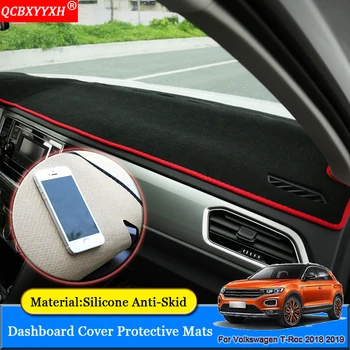 

QCBXYYXH Car-styling Fit For Volkswagen T-Roc 2018 Dashboard Avoid Light Pad Polyester Instrument Platform Cover Protective Mats