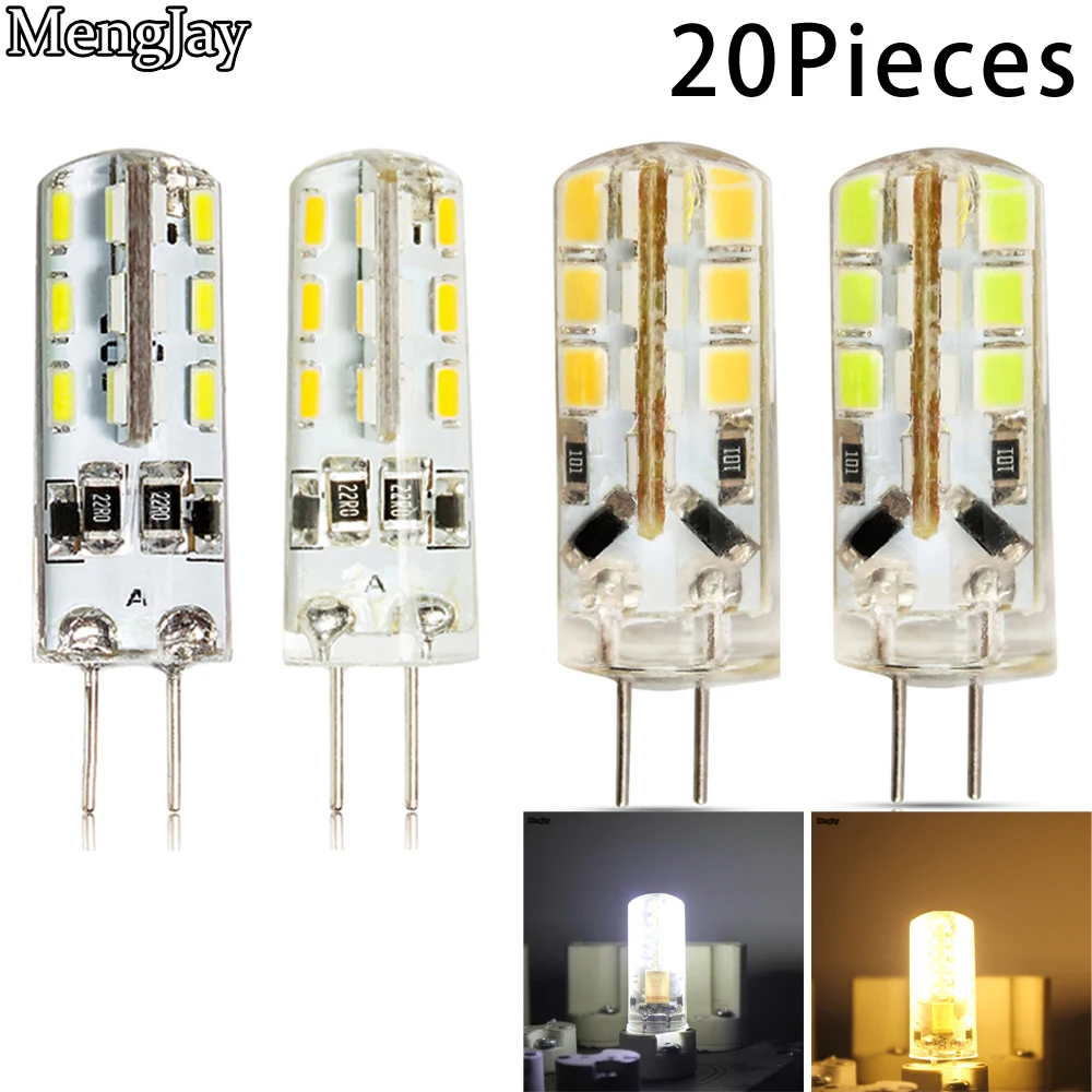 

20Pieces 3W 5W 6W 8W SMD 2835 G4 LED Lamp 220V Silicone Bulb 24/48/64 LEDs replace 25W 35W 45W 55W Halogen Light Chandelier