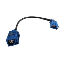 Superbat Fakra Jack female "C" под прямым углом к Fakra Jack "C" прямой косичка кабель RG174 15 см аудио удлинитель синий