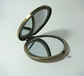

Compact Mirror DIY Portable Metal Makeup Mirror Copper Color 2pcs/Lot #18410
