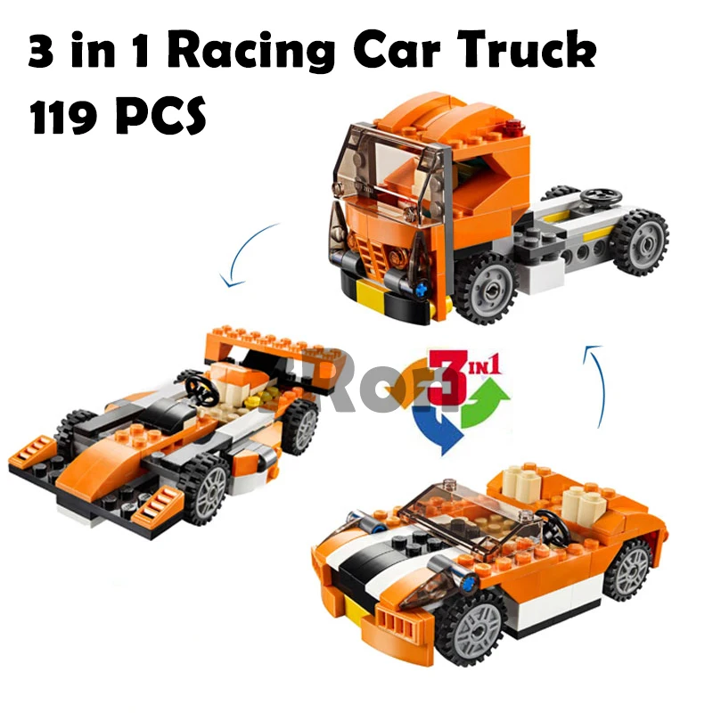 

Model building kits 3108 Compatible with creator 31017 3 in 1 Car Truck Sports Car Educational Block Bricks toys hobbies