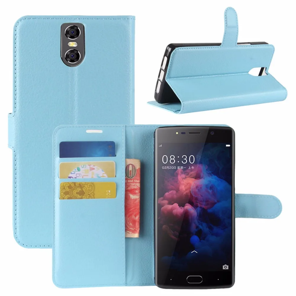 Кожаный чехол Для DOOGEE BL7000 текстура Личи ПУ + ТПУ горизонтальный откидной кожаный
