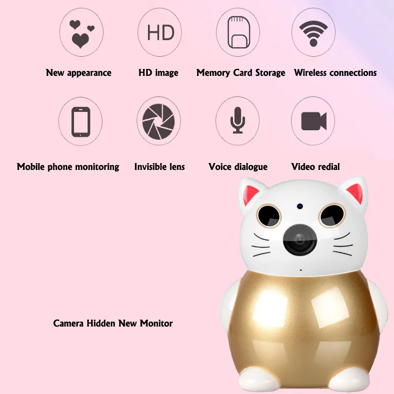 HD 1080P супер милая кошка батарея WiFi камера перезаряжаемая умная безопасности с