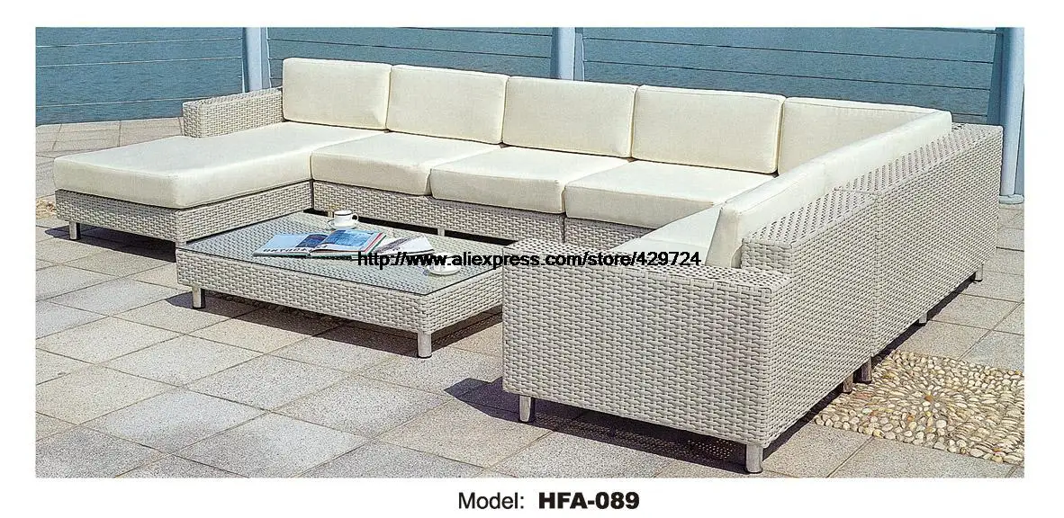 Luxury Large Sofa Outdoor U Shaped Rattan Furniture Set 2017 Luxury Large Sofa Outdoor U Shaped Rattan Furniture Set 2017 New Factory Price Pe Garden Beach Gl Table In Sofas From
